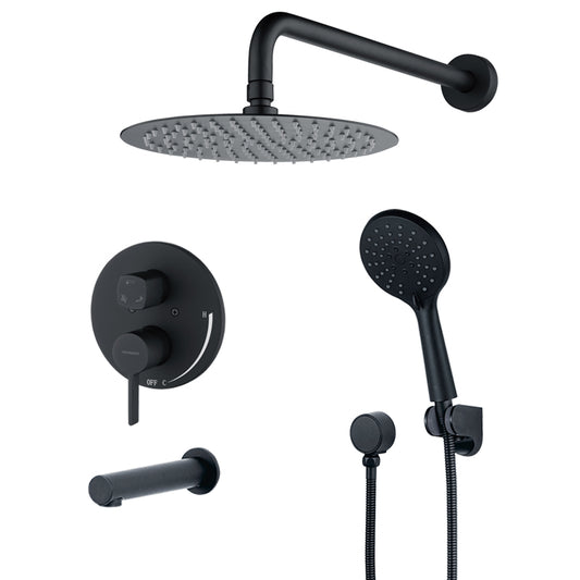 Round 3-Function Shower Set - Matte Black