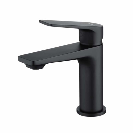 Brass Single Handle Bathroom Faucet - Matte Black