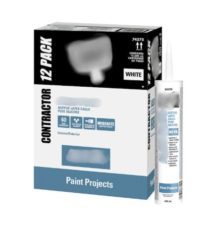 White Acrylic Latex Caulk - 12-Tube Pack