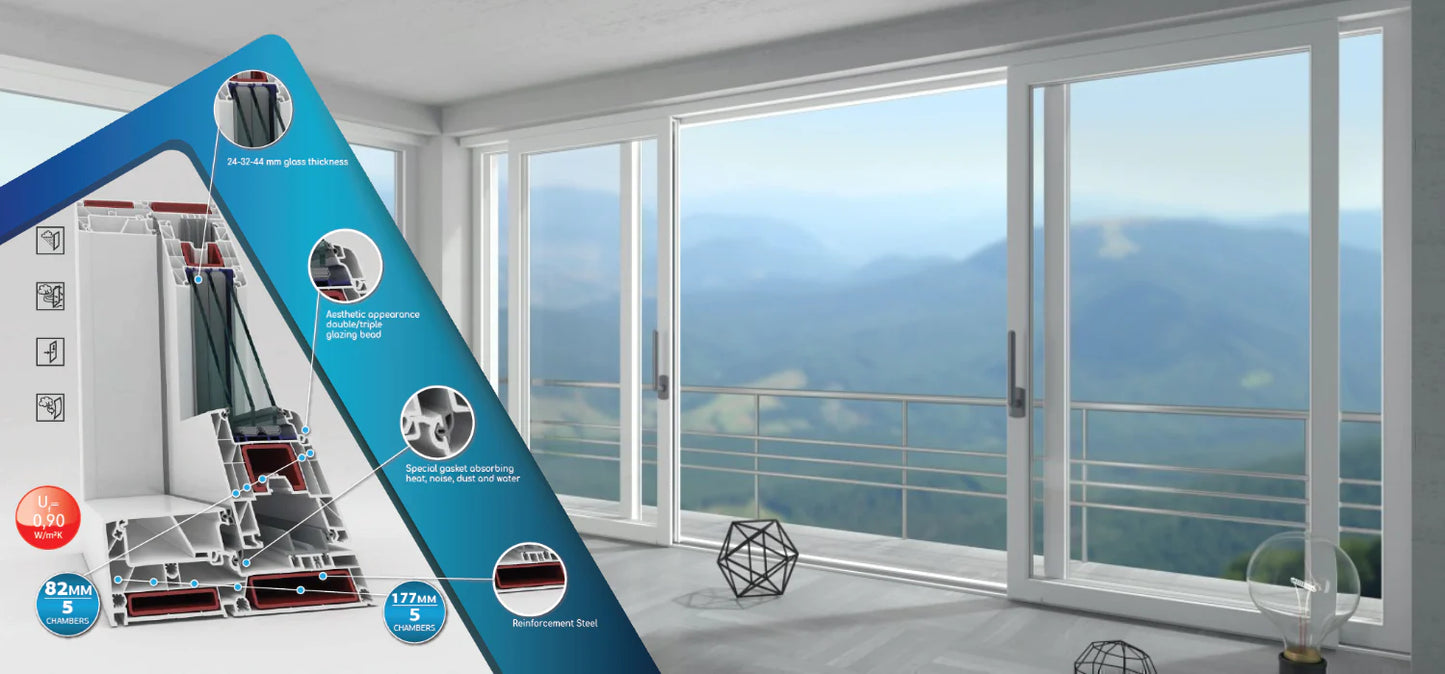 Solid Slide Doors - 82 mm Profile Width
