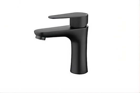 Brass Single Handle Bathroom Faucet -Matte Black
