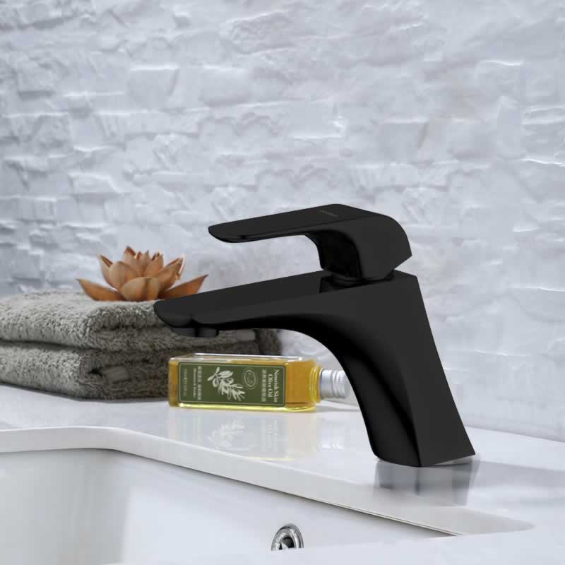 Brass Single Handle Faucet - Matte Black