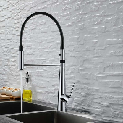 Pull-Out Brass Kitchen Faucet - Polished Chrome