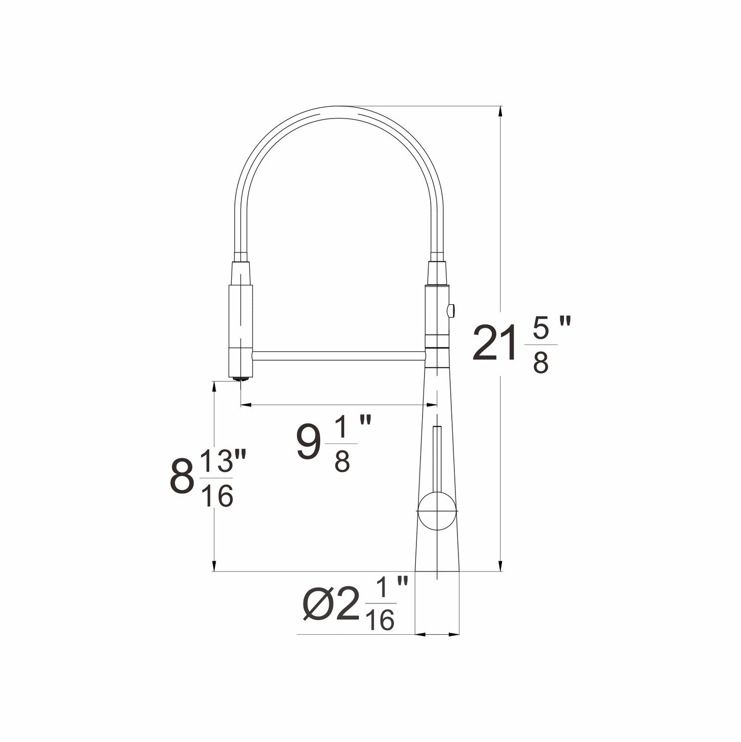 Pull-Out Brass Kitchen Faucet - Polished Chrome