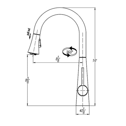 360° Swivel Kitchen Faucet - Matte Black