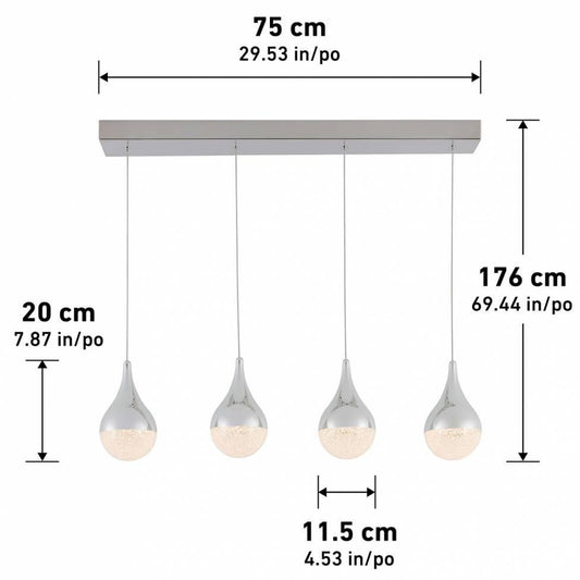 4 Light Integrated LED Pendant