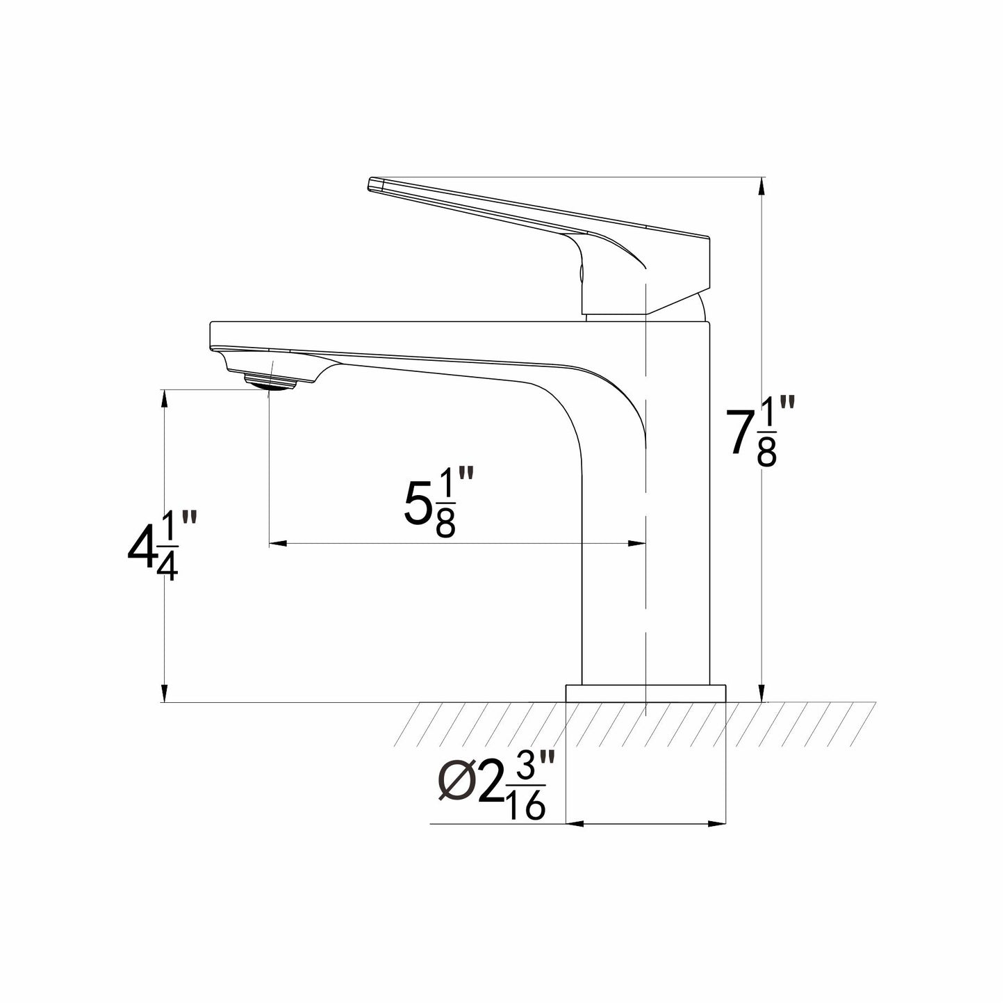 Brass Single Handle Bathroom Faucet - Matte Black