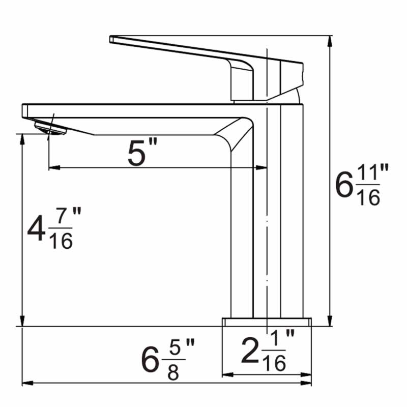 Brass Single Handle Bathroom Faucet - Gunmetal Grey