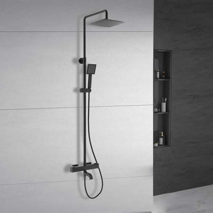 Square 3-Function Thermostatic Shower Column - Matte Black