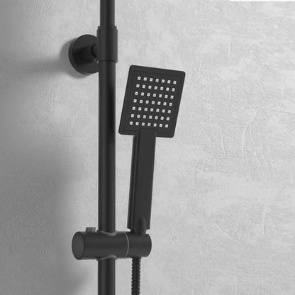 Square 3-Function Thermostatic Shower Column - Matte Black