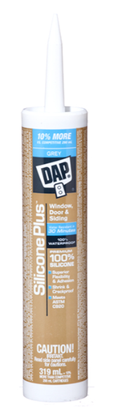 DAP Silicone Plus 319-ml Grey Window and Door Silicone Sealant