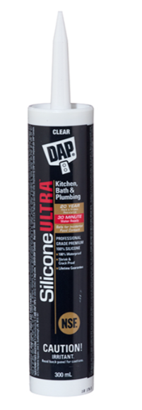 DAP Silicone Ultra 300-ml White Sealant for Kitchen and Bathroom