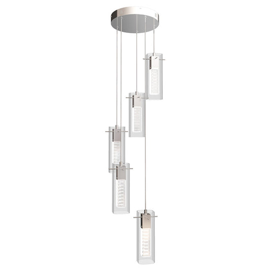 5 Suspended Lights - 5W LED - Chrome