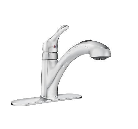 Pullout Kitchen Faucet One-Handle Low Arc