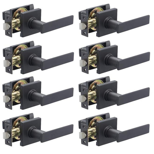 8-Pack Black Reversible Passage Lever