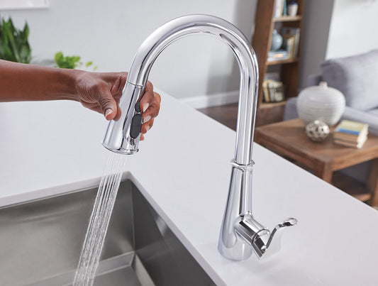 Chrome One-Handle Pulldown Kitchen Faucet