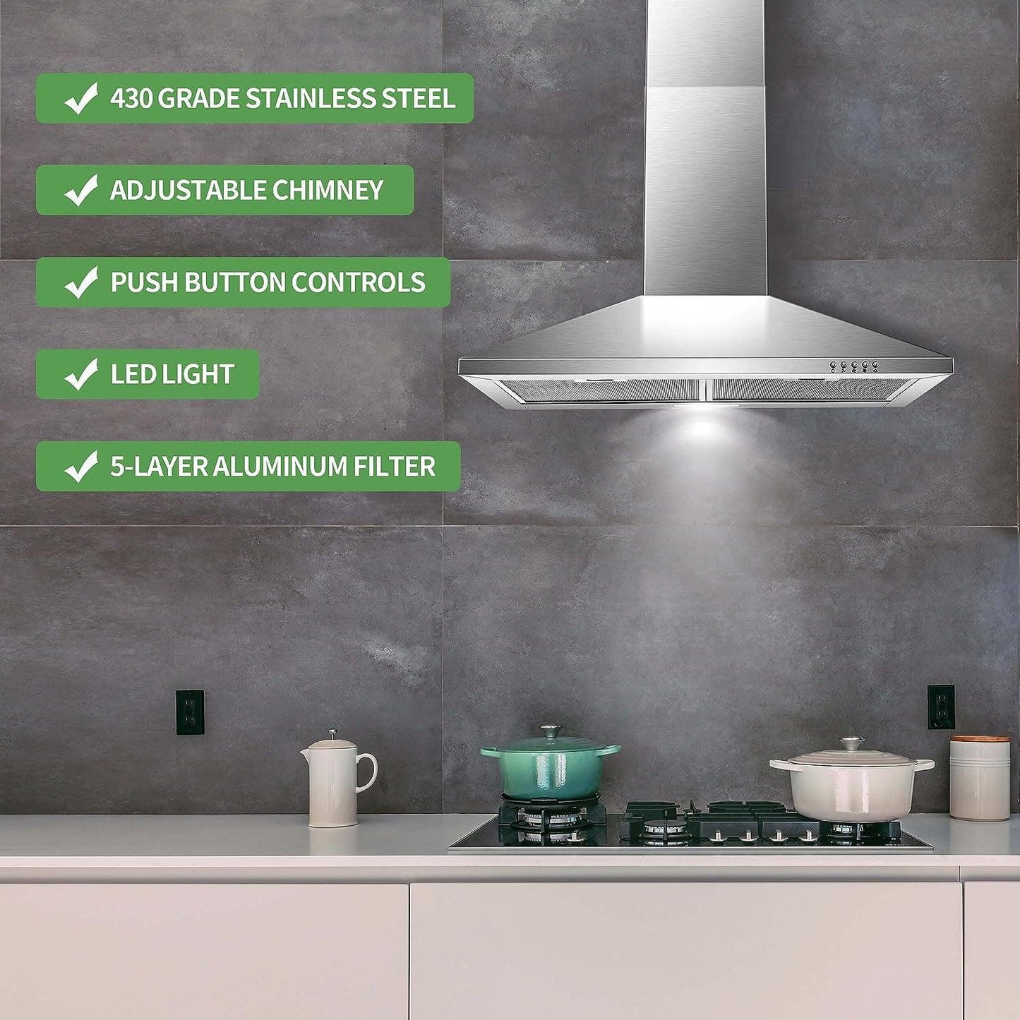 Steel Wall-Mounted Range Hood