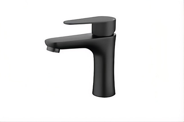 Brass Single Handle Bathroom Faucet -Matte Black