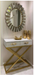 X-Golden Legged Console Table with Mirror