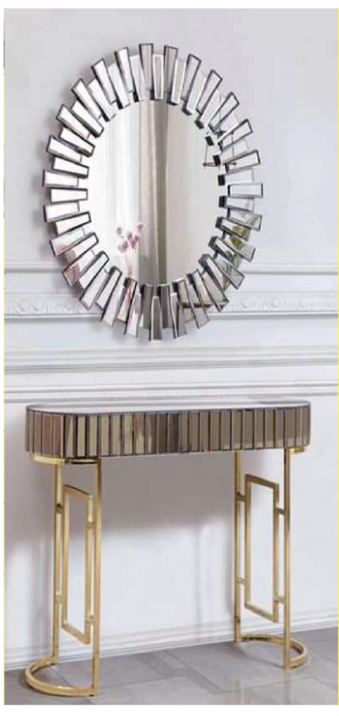 Silver Console Table with Mirror