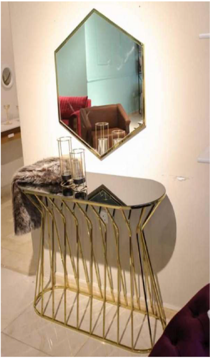 Oval Console Table with Mirror